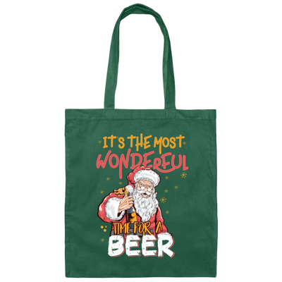 Christmas Its The Most Wonderful Time For A Beer Canvas Tote Bag