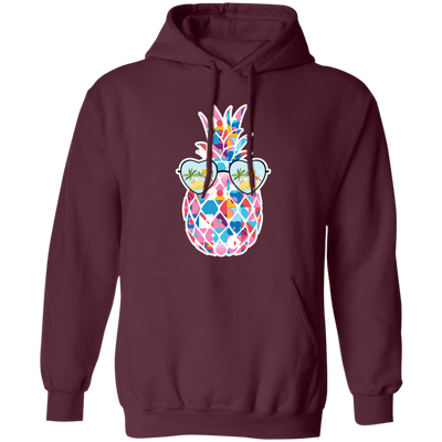 Watercolor Pineapple, Heart Sunglasses, Summer Vibes, Xmas Vibe Pullover Hoodie