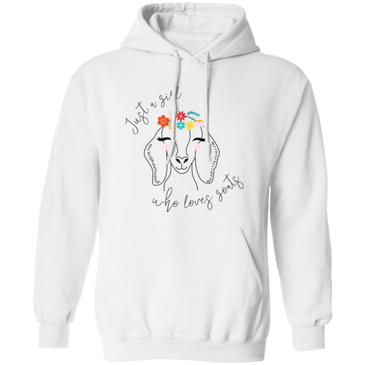 Just A Girl Who Loves Goat, Goats Draw, Cute Goats Pullover Hoodie