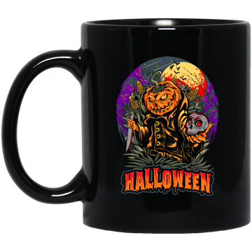Halloween Holiday, Pumpkin Halloween, Horror Halloween Black Mug