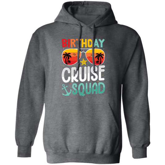 Birthday Cruise Squad, Retro Beach, Retro Birthday Pullover Hoodie