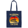 Vintage Locomotive Train Talks About Trains, Vintage Train Canvas Tote Bag
