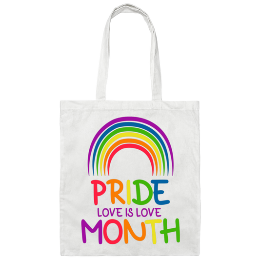 LGBT Gift, Pride Month, Love Is Love, LGBT Rainbow Canvas Tote Bag