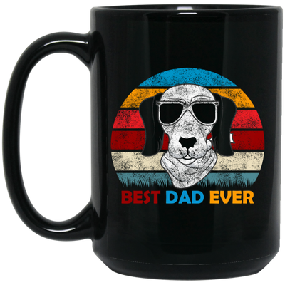 Funny Dog Gift, Retro Sunrise, Retro Tone, Dog Dad Lover Gift Black Mug