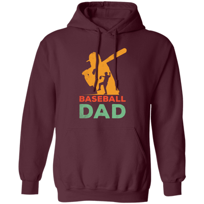 Baseball Dad, Gift For Dad, Vintage Baseball Dad, American Football Pullover Hoodie