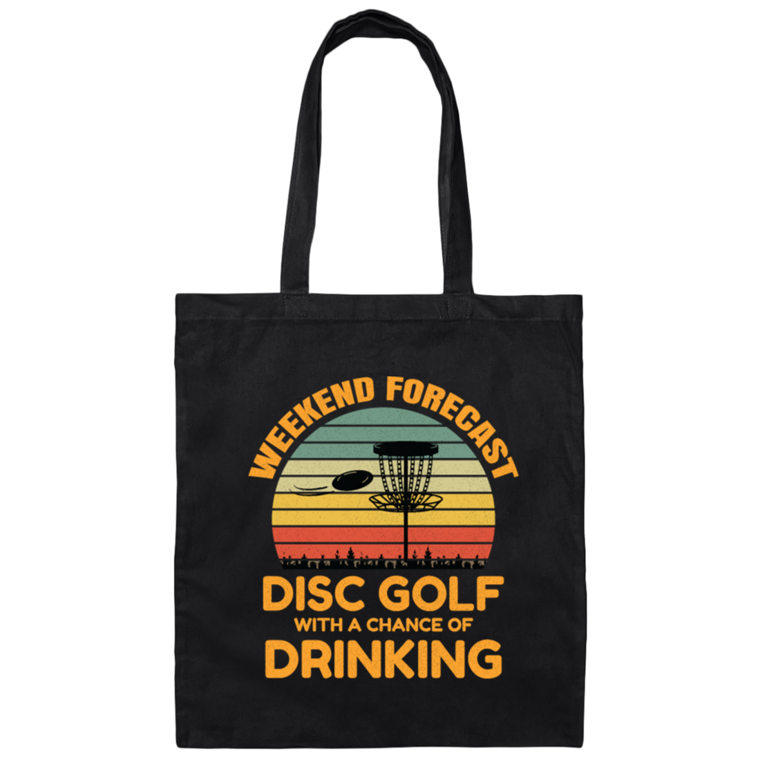 Retro Disc Golfing, Disc Golf Weekend Forecast Canvas Tote Bag
