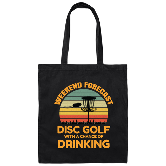 Retro Disc Golfing, Disc Golf Weekend Forecast Canvas Tote Bag