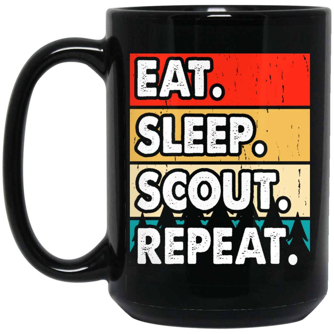 Eat Sleep Scout Repeat, Retro Scout, Scout Camping Black Mug