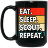 Eat Sleep Scout Repeat, Retro Scout, Scout Camping Black Mug