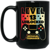 Level 13 Unlocked, Official Teenager 13th, Funny Birthday Gift, Best 13th Black Mug