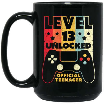 Level 13 Unlocked, Official Teenager 13th, Funny Birthday Gift, Best 13th Black Mug