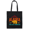 Cool Alaska The Last Frontier Grizzly Bear Souvenir Vintage Canvas Tote Bag