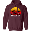 Bicycle Is Life, Ride A Bike, Retro Tone, Classic Style, Love Bike Pullover Hoodie