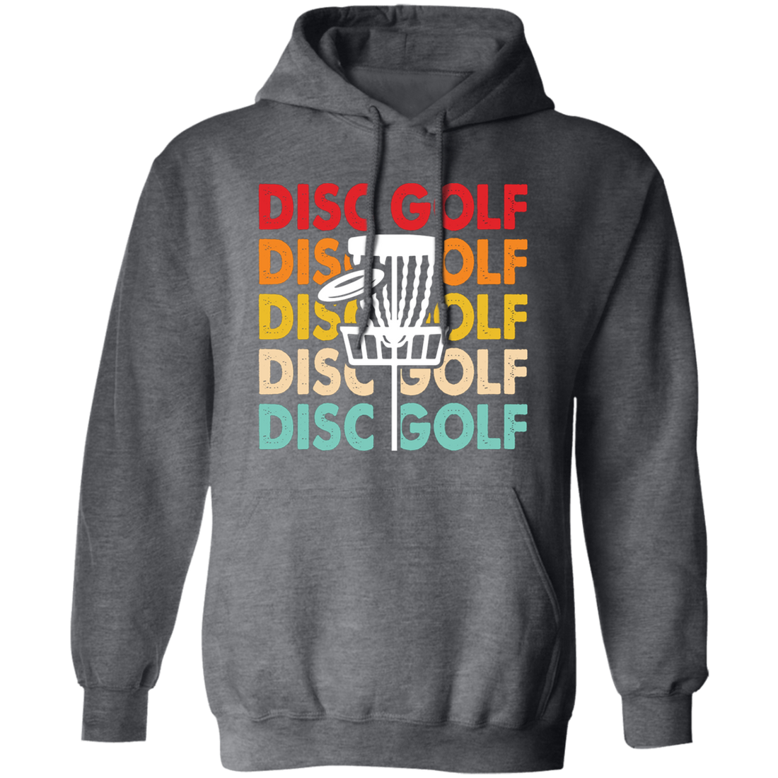 Disc Golf Game, Retro Disc Golf, Through The Disc To The Basket Pullover Hoodie