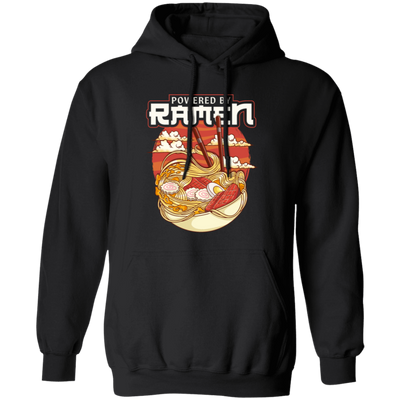 Cute Japanese Noodle Gift, Funny Anime Gift, Kawaii Powered By Ramen Pullover Hoodie