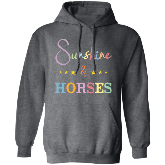 Sunshine And Horses, Groovy Hore, Retro Horse Pullover Hoodie