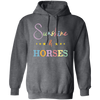 Sunshine And Horses, Groovy Hore, Retro Horse Pullover Hoodie