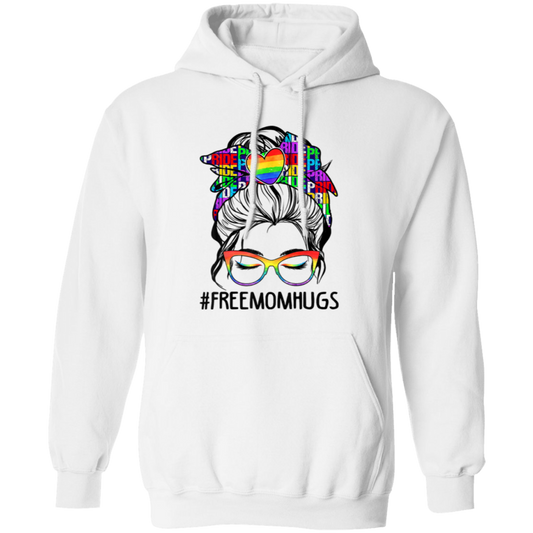 Freemomhugs, Freehug, Messy Buns, Lgbt Pride, Lgbt Pullover Hoodie