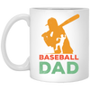 Baseball Dad, Gift For Dad, Vintage Baseball Dad, American Football White Mug