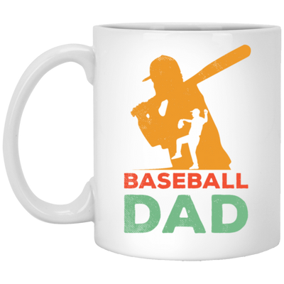 Baseball Dad, Gift For Dad, Vintage Baseball Dad, American Football White Mug
