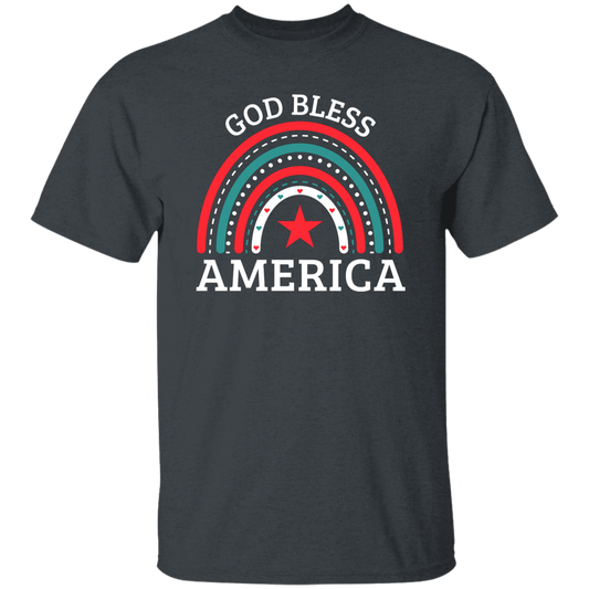 God Bless America, Rainbow American, Retro Rainbow Unisex T-Shirt