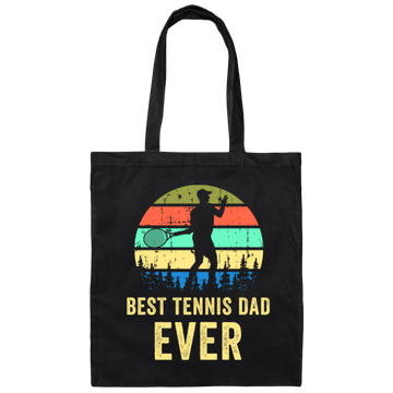 Tennis Dad, Retro Dad Tennis Gift, Vintage Tennis Canvas Tote Bag