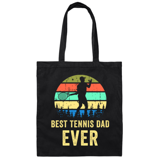 Tennis Dad, Retro Dad Tennis Gift, Vintage Tennis Canvas Tote Bag