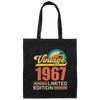 Hawaii 1967 Gift, Vintage 1967 Limited Gift, Retro 1967, Tropical Style Canvas Tote Bag
