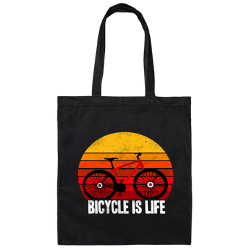 Bicycle Is Life, Ride A Bike, Retro Tone, Classic Style, Love Bike Canvas Tote Bag