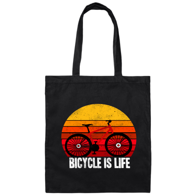 Bicycle Is Life, Ride A Bike, Retro Tone, Classic Style, Love Bike Canvas Tote Bag