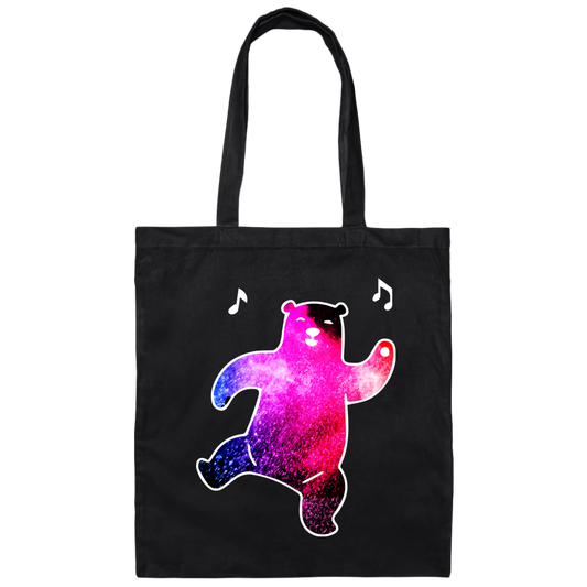 Happy Bear, Galaxy Bear, Love Galaxy Style, Love Bear, Funny Blink Bear Canvas Tote Bag
