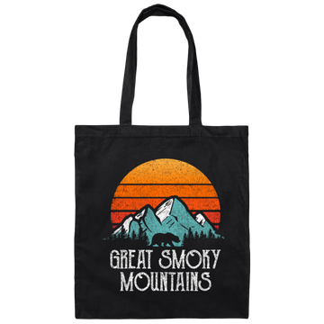 Retro Great Smoky Mountains National Park Bear Canvas Tote Bag
