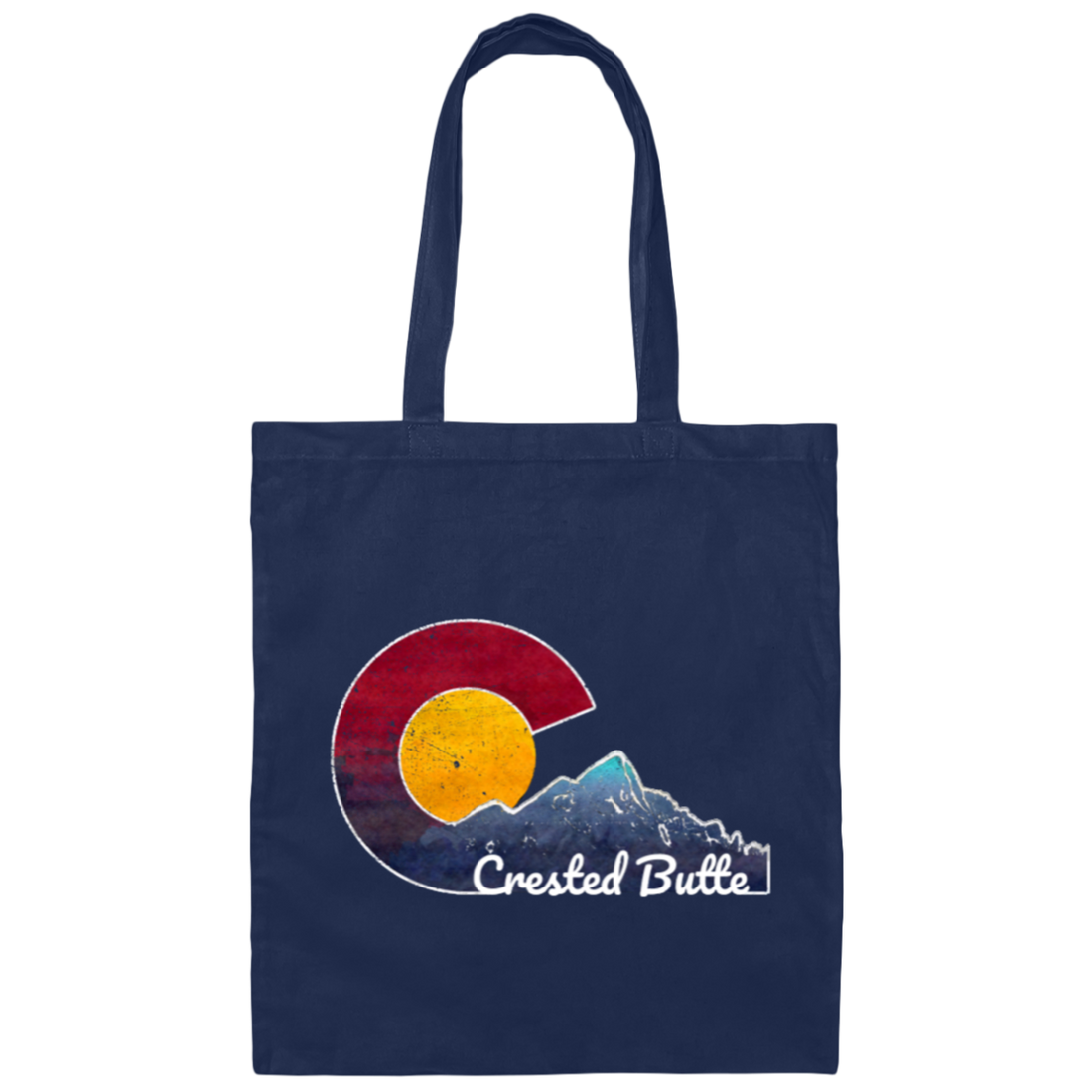 Crested Butte, Colorado With Flag Inspired Scene, Love Colorado Gift Canvas Tote Bag