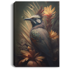 Ultra Realistic Bird Of Paradise Portrait, Surrounded By Dried Flowers, Gloomy Bird Canvas