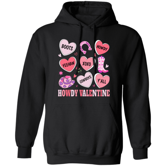 Howdy Valentine, Love Cowboy, Cowboy Valentine Pullover Hoodie