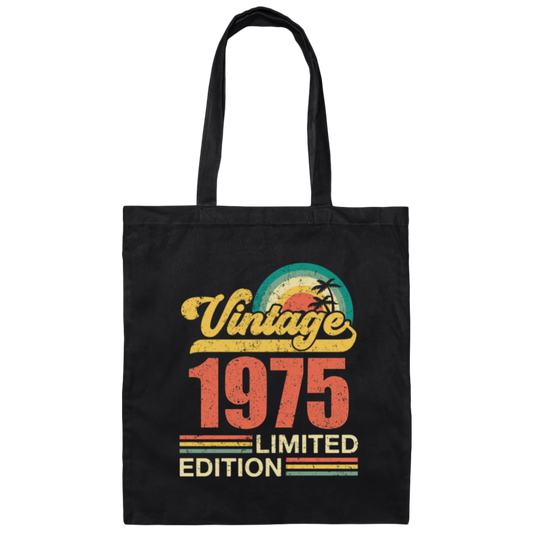 Hawaii 1975 Gift, Vintage 1975 Limited Gift, Retro 1975, Tropical Style Canvas Tote Bag
