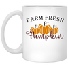 Farm Fresh Pumpkin, Pumpkin Design, Happy Halloween White Mug