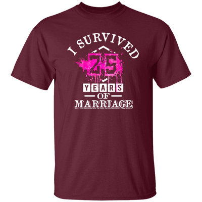 I Survival 25 Years Of Marriage, 25th Anniversary, Love My Wife, Husband Unisex T-Shirt