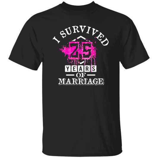 I Survival 25 Years Of Marriage, 25th Anniversary, Love My Wife, Husband Unisex T-Shirt