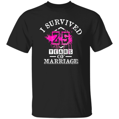 I Survival 25 Years Of Marriage, 25th Anniversary, Love My Wife, Husband Unisex T-Shirt