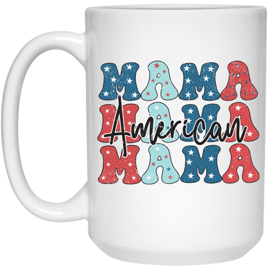 Mama, American Mama, Groovy Mama, Mommy's Day White Mug