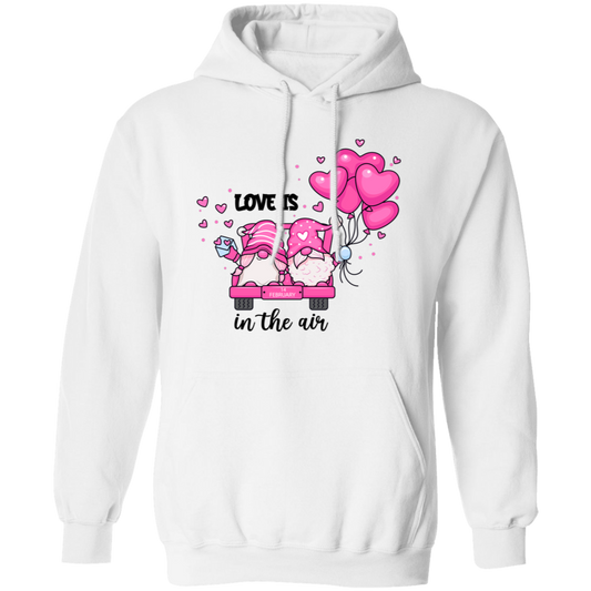 Love Is In The Air, Lovely Gnome, Couple Gnome, Pink Balloons, Valentine's Day, Trendy Valentine Pullover Hoodie