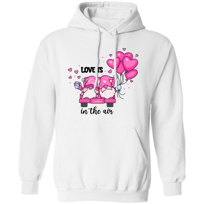 Love Is In The Air, Lovely Gnome, Couple Gnome, Pink Balloons, Valentine's Day, Trendy Valentine Pullover Hoodie