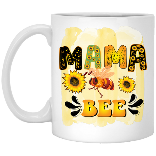 Mama Bee, Mother's Day Gifts, Bee Hard Working White Mug