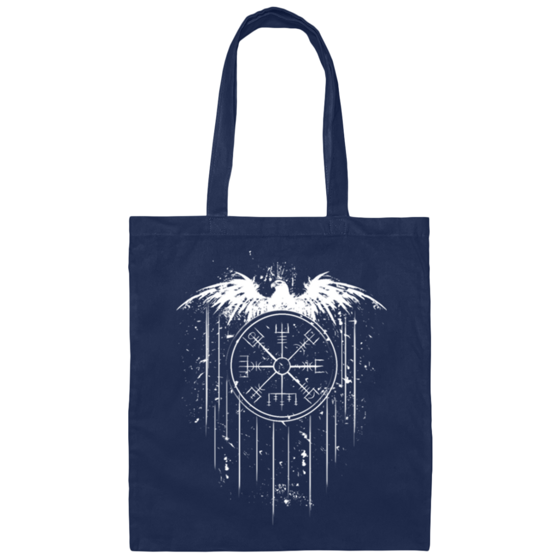 Vegvisir Runic Compass - Eagle Celts Vikings Canvas Tote Bag
