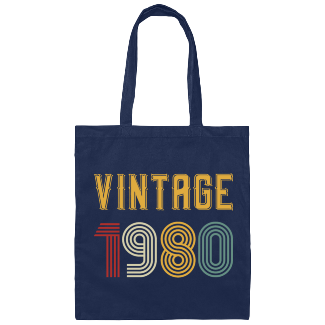 Vintage 1980 Birthday, Retro 1980 Birthday Gift, Born In 1980 Canvas Tote Bag
