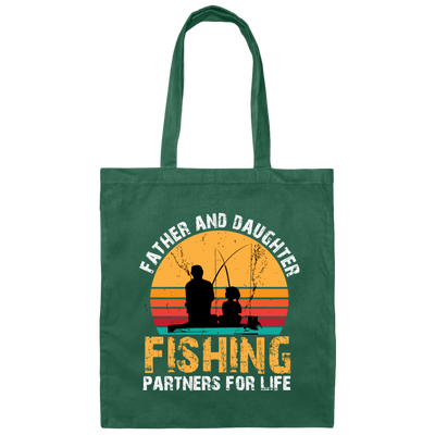 Love To Fishing, Father And Daughter, Partners For Life, Love Family Canvas Tote Bag
