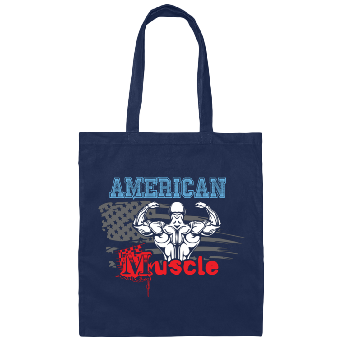 American Muscle, American Fitness, Muscle Silhouette Canvas Tote Bag