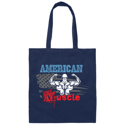 American Muscle, American Fitness, Muscle Silhouette Canvas Tote Bag