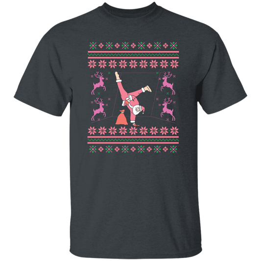 Pinky Santa, Hip Hop Santa, Santa Breakdance, Xmas Pattern, Merry Christmas, Trendy Christmas Unisex T-Shirt